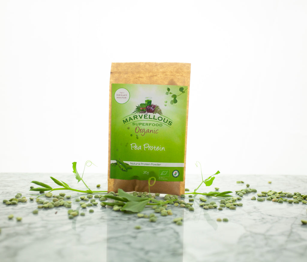 Our organic, vegan pea protein powder in 100% compostable packaging.